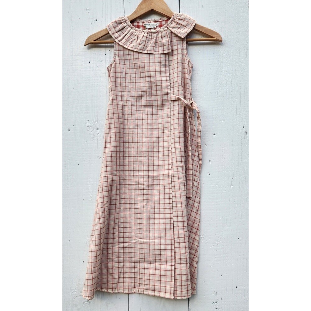 $90 The Sunday Collective Red White Plaid Boutique Dress Girls Sz 6 NEW